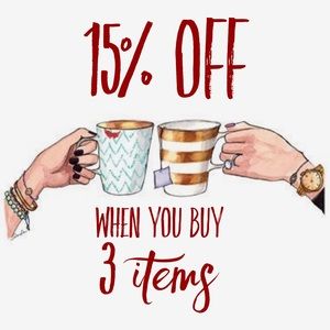 Get 15% Off When You Buy 3! Cheers!!!